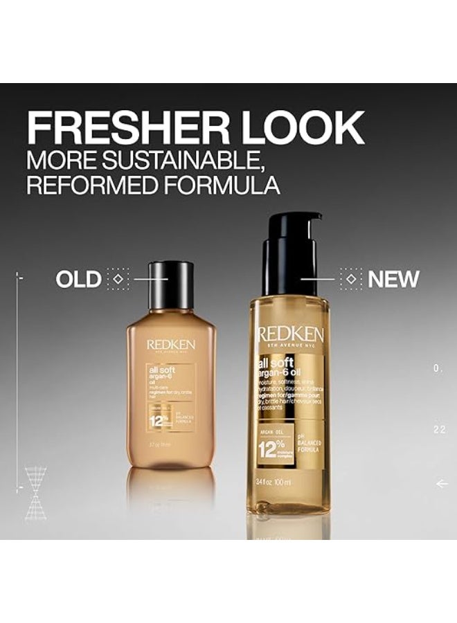 Redken All Soft Argan-6 Multifunctional Oil 100ml - Image 3