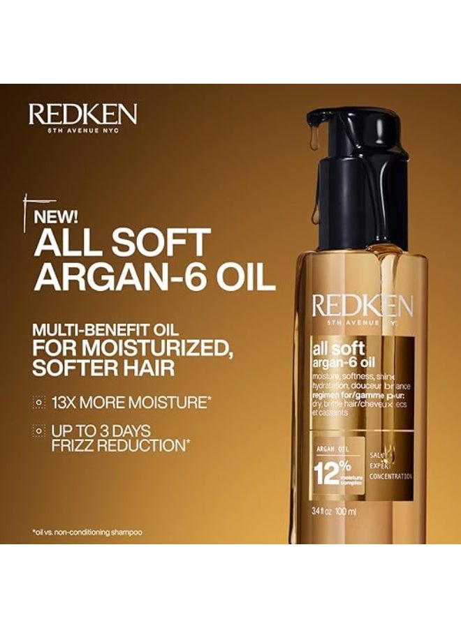 Redken All Soft Argan-6 Multifunctional Oil 100ml - Image 2