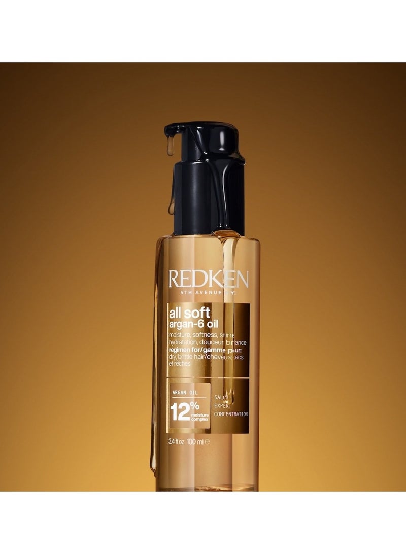 Redken All Soft Argan-6 Multifunctional Oil 100ml - Image 4