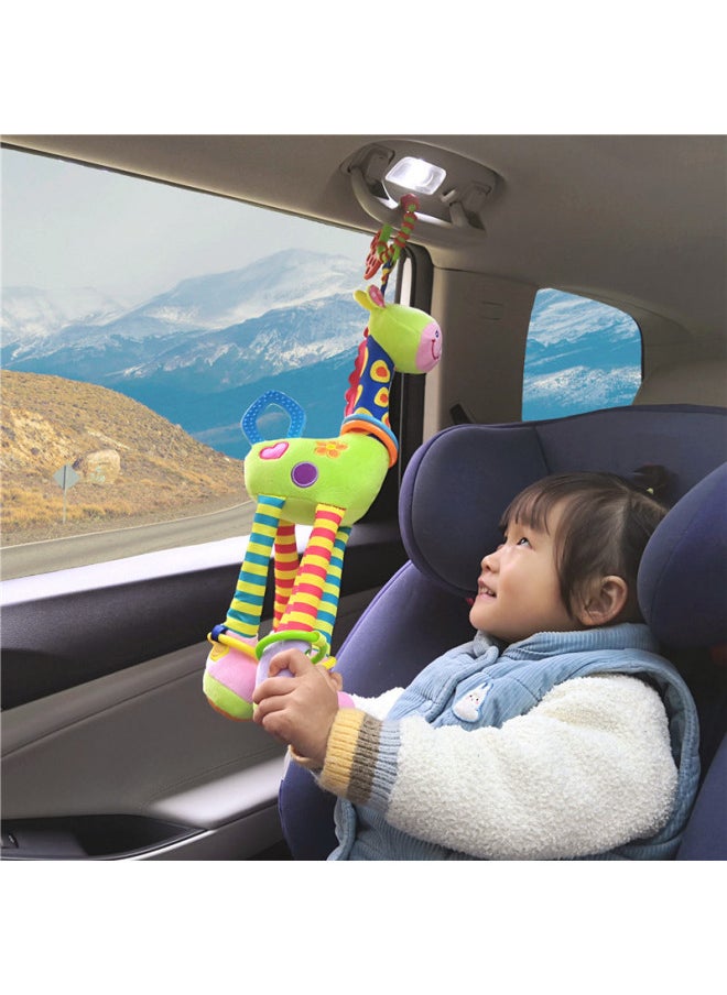 Generic - # Baby Stroller Pendant Bed Hanging Wind Bell Doll Car Car Seat Comfort Baby Car Play-Color:Maroon Brown Monkey Teether Scarf Hanging - Image 1