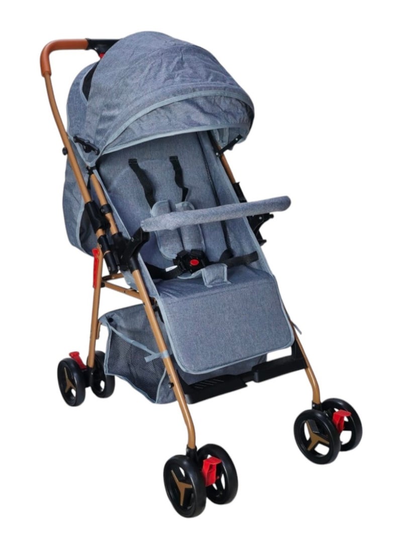 BABYCARA Lightweight Baby Stroller for Newborn Aluminium Frame with Reversible Handle and Front Wheels Brake - Image 2