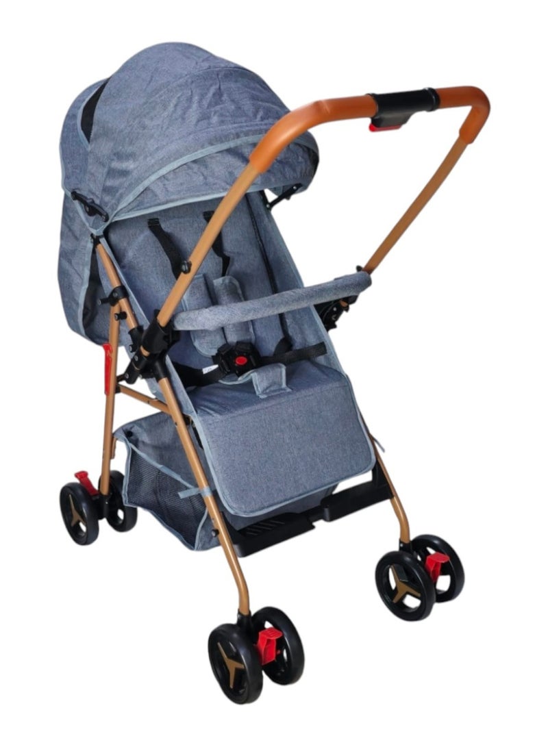BABYCARA Lightweight Baby Stroller for Newborn Aluminium Frame with Reversible Handle and Front Wheels Brake - Image 3