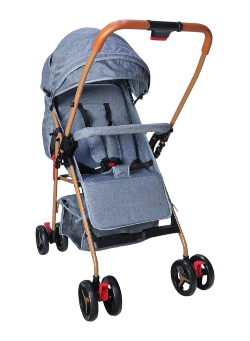 BABYCARA Lightweight Baby Stroller for Newborn Aluminium Frame with Reversible Handle and Front Wheels Brake - Image 1