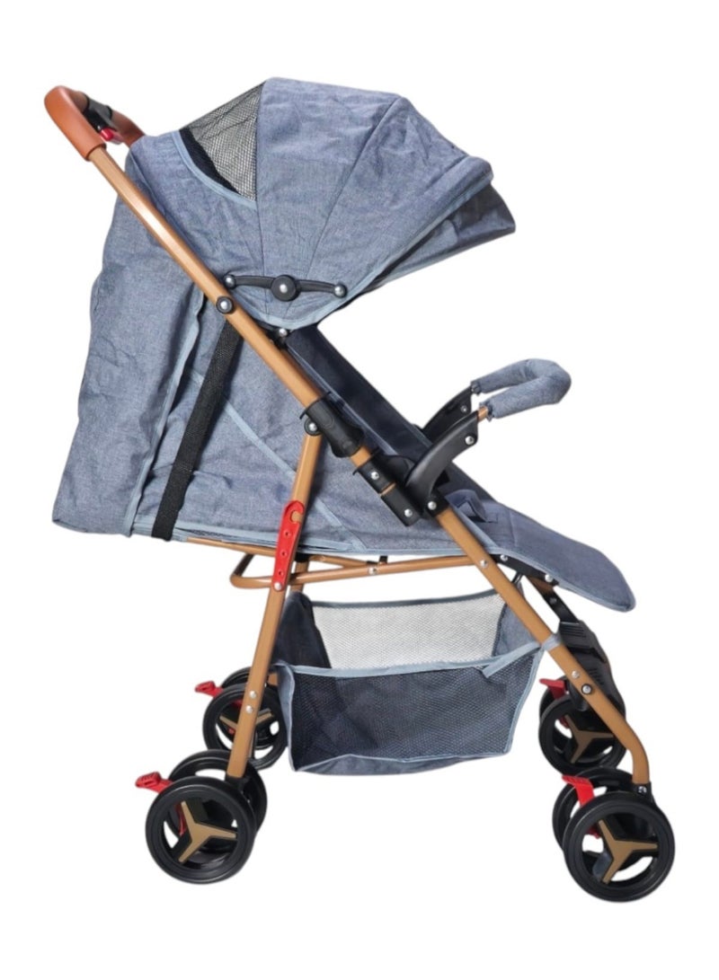 BABYCARA Lightweight Baby Stroller for Newborn Aluminium Frame with Reversible Handle and Front Wheels Brake - Image 5