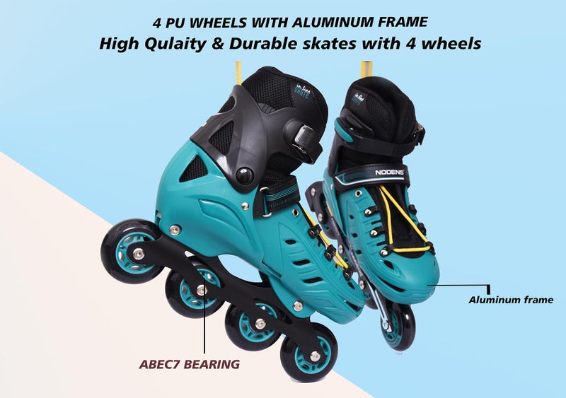 NODENS Adjustable Inline Roller Skates-Pack of 1 Pair - Image 3