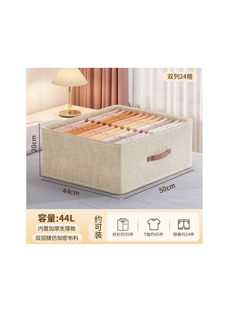 Double Pants Organizer with 16 Compartments – Perfect for Organizing Pants, T-Shirts, Bedsheets, Pillowcases & Sweaters - S - Image 1