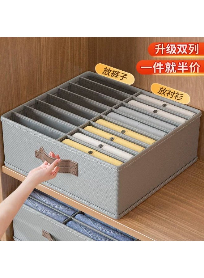 Double Pants Organizer with 16 Compartments – Perfect for Organizing Pants, T-Shirts, Bedsheets, Pillowcases & Sweaters - S - Image 3