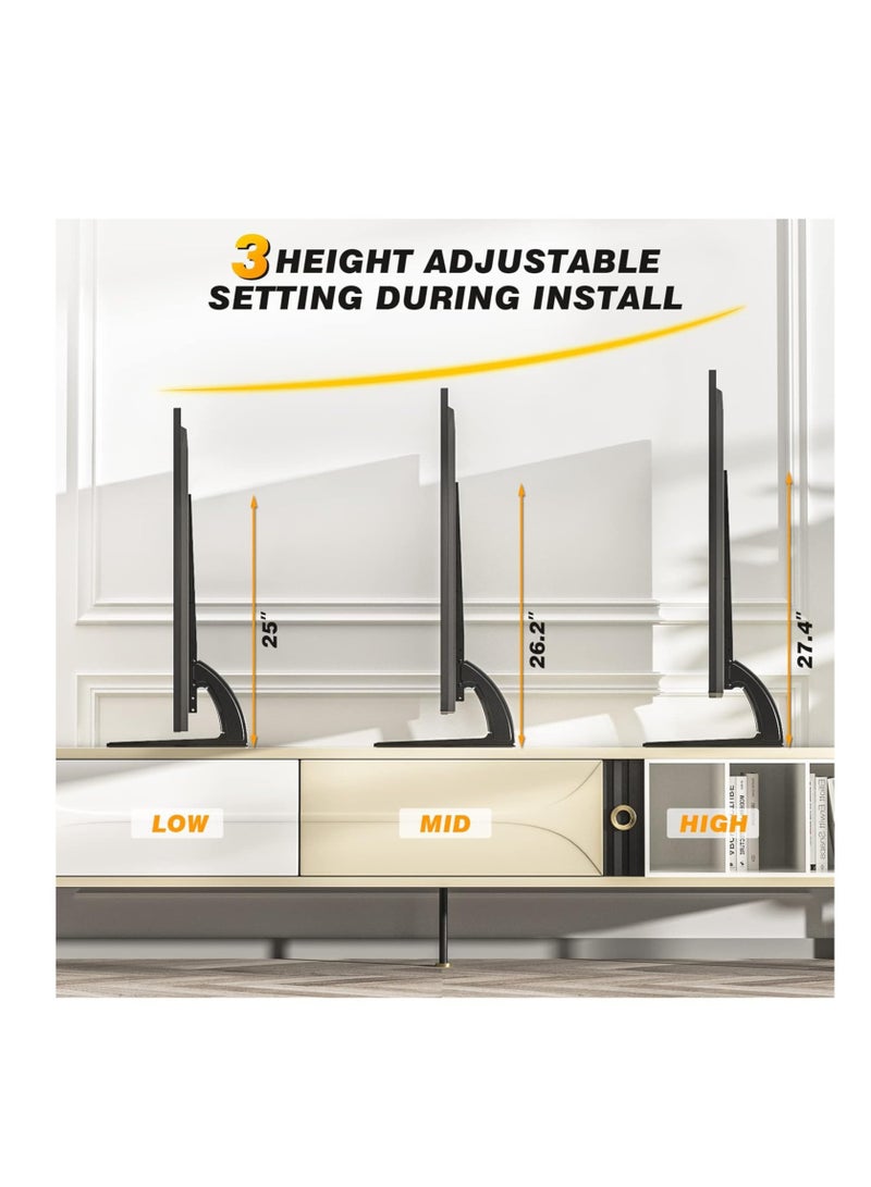 ELTRAZONE 5Rcom TV Stand Mount, Universal TV Stand Tabletop for 22 to 65 inch Plasma LCD LED Flat Screen TVs, TV Legs, Holds up to 88lbs, Max VESA 800 x 500mm, Height Adjustable TV Base, TV Stand - Image 3