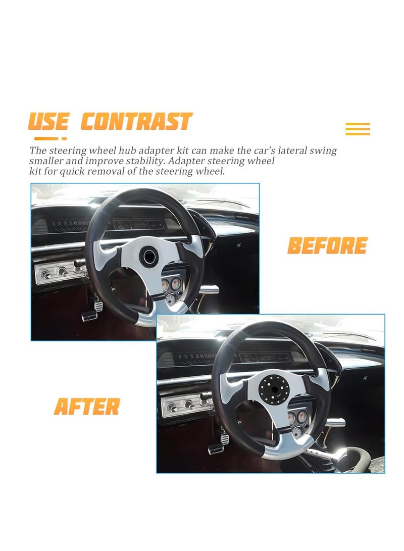 SYOSI Car Steering Wheel Hub Adapter Conversion Spacer, 6 Hole to 3 Hole, Aluminum Alloy Car Steering Wheel Spacer Adapter Boss Kit, Universal Automotive Modification Accessories (Black) - Image 4