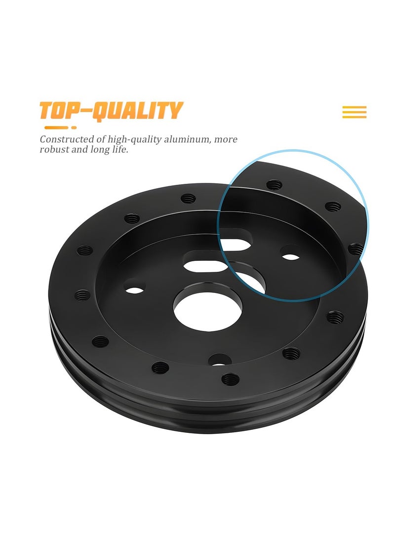 SYOSI Car Steering Wheel Hub Adapter Conversion Spacer, 6 Hole to 3 Hole, Aluminum Alloy Car Steering Wheel Spacer Adapter Boss Kit, Universal Automotive Modification Accessories (Black) - Image 5