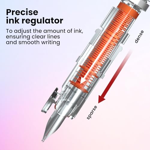 WRITECH Fountain Pen Fine Nib: Black Ink Retractable Pen Set Includes 5 Ink Cartridges Smooth Writing No leaking for Gift (Blue) - Image 5