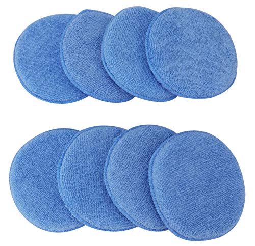 Fasmov Microfiber Applicator Pads Wax Applicator, 20 Pack Foam Applicator Pads Car Wash Sponge, Buffing & Detail Polishing Foam Pads for Car Cleaning and Fine Polishing (5" Diameter, Blue) - Image 2