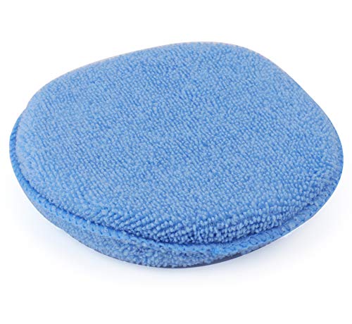 Fasmov Microfiber Applicator Pads Wax Applicator, 20 Pack Foam Applicator Pads Car Wash Sponge, Buffing & Detail Polishing Foam Pads for Car Cleaning and Fine Polishing (5" Diameter, Blue) - Image 3