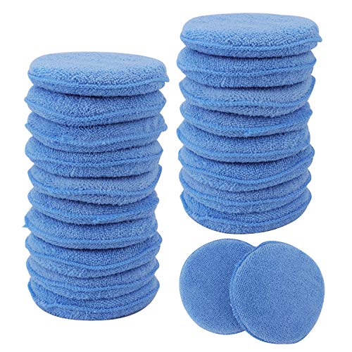 Fasmov Microfiber Applicator Pads Wax Applicator, 20 Pack Foam Applicator Pads Car Wash Sponge, Buffing & Detail Polishing Foam Pads for Car Cleaning and Fine Polishing (5" Diameter, Blue) - Image 1