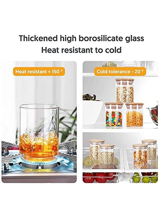 KELVEE Glass Cylinder Airtight Food Storage Container, Canister Jar With Bamboo Lid & Silicone Sealing Ring, 270Ml, Set Of 6, Clear - Image 5
