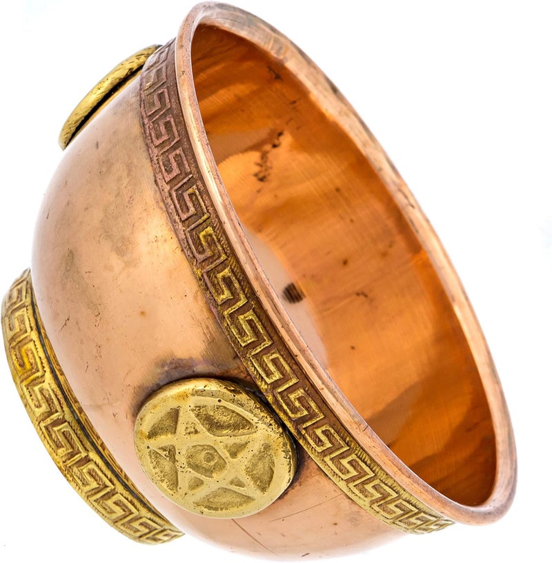 Alternative Imagination Pentagram Copper Bowl - Offering Bowl for Altar Use, Ritual Offerings, Witchy Home Decor - Incense Holder for Incense Cones, White Sage, Palo Santo Sticks - 3 Inches Wide - Image 4