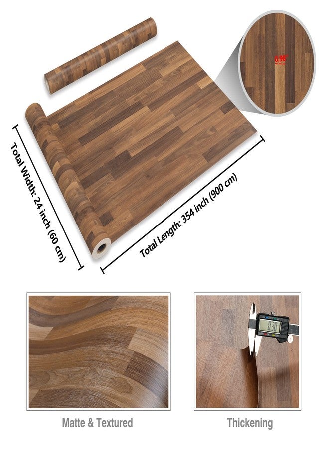 CRE8TIVE 24"x354" Brown Butcher Block Contact Paper for Countertops Peel and Stick Wood Wallpaper Shiplap Waterproof Self Adhesive Faux Wood Grain Decorative Vinyl Paper for Kitchen Cabinets Counters - Image 2