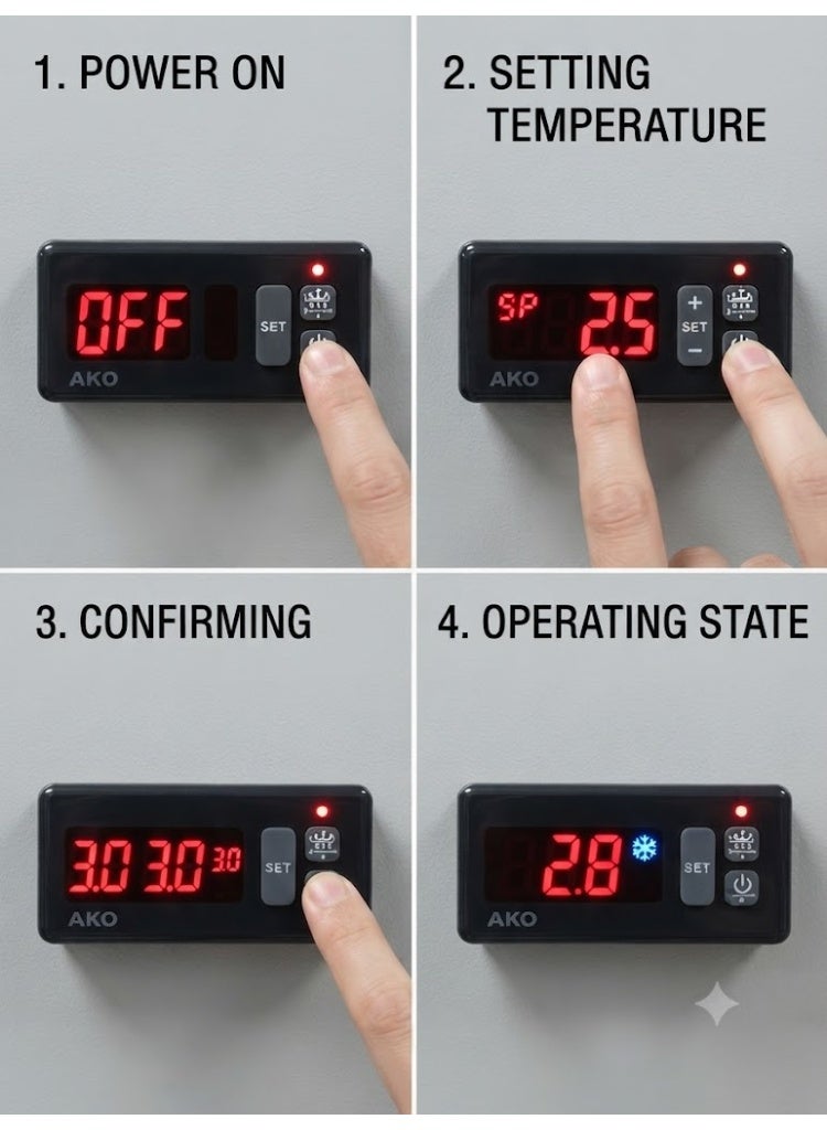 AKO D14123 Control Panel All-Purpose Commercial Mounting Refrigeration Thermostat, Digital Controller - Image 2