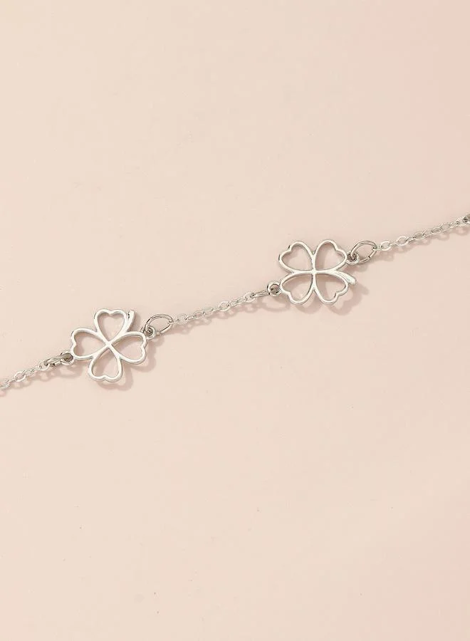 تايك تو Silver Clover Anklet