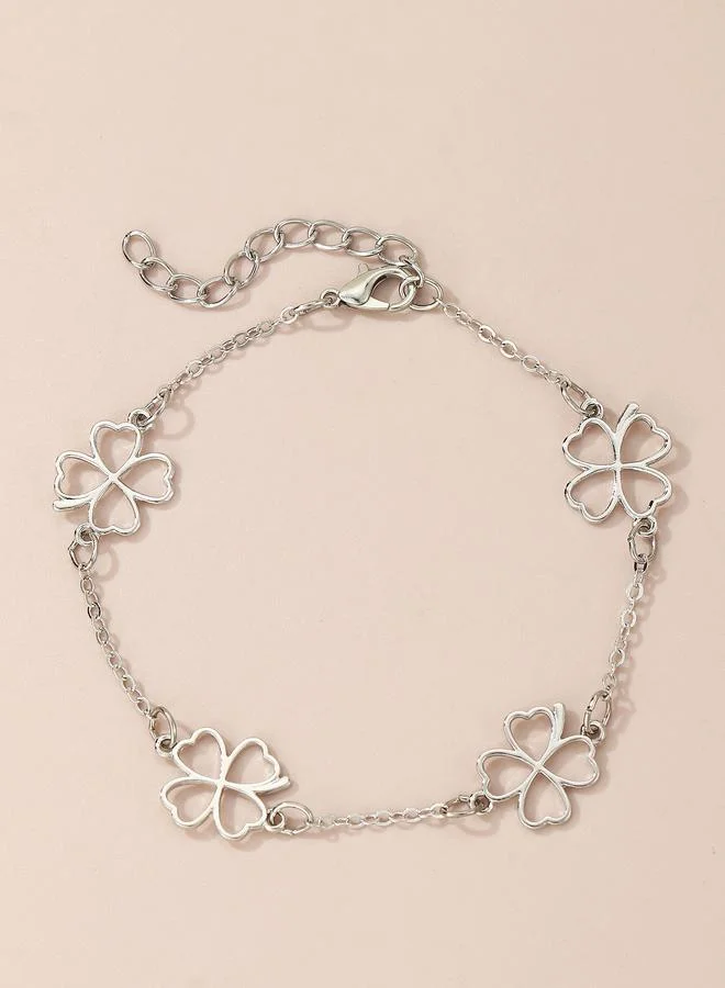 Take Two  Silver Clover Anklet for Women | Best Price UAE