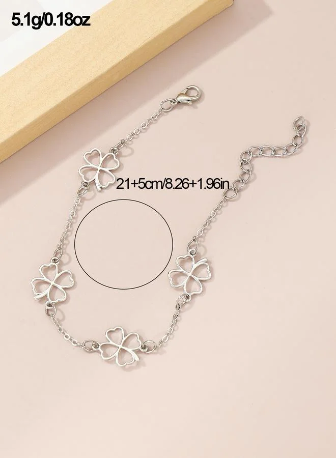 Take Two  Silver Clover Anklet for Women | Best Price UAE