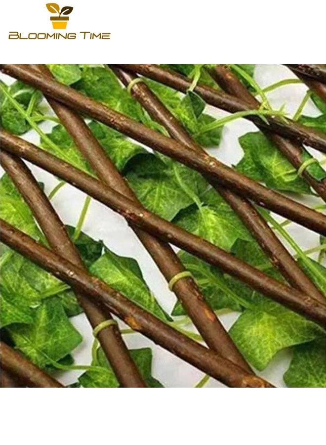 بلومنغ تايم سياج قابل للتوسيع مع النباتات الاصطناعية الأخضر / البني 1.20 متر - Image 2