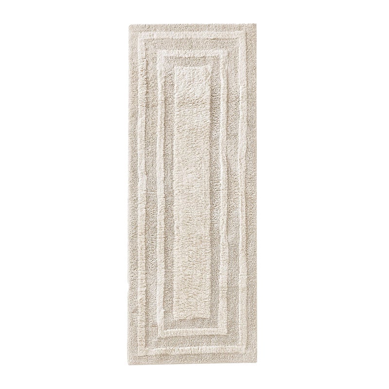 Eddie Bauer Eddie Bauer  Bathroom Rug Runner Soft Tufted Cotton Bathroom Decor Super Absorbent  Quick Dry Logan Light Grey 60 x 22 