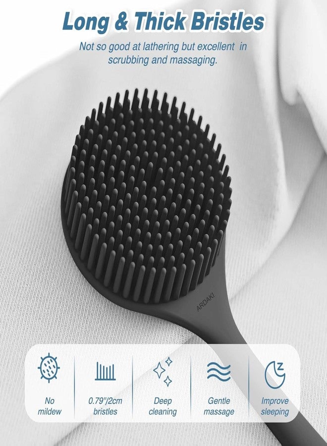 ARDAKI Silicone Body Scrubber for Bathing Back Body Scrubber for Nourishing Cleaning & Exfoliating Skin Lather Boosting Dual Side Bristles with Ergonomic No-Slip Handle, Body Exfoliator for Men Women - Image 4
