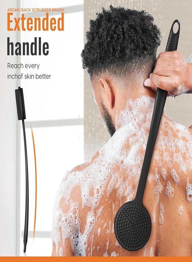 ARDAKI Silicone Body Scrubber for Bathing Back Body Scrubber for Nourishing Cleaning & Exfoliating Skin Lather Boosting Dual Side Bristles with Ergonomic No-Slip Handle, Body Exfoliator for Men Women - Image 2