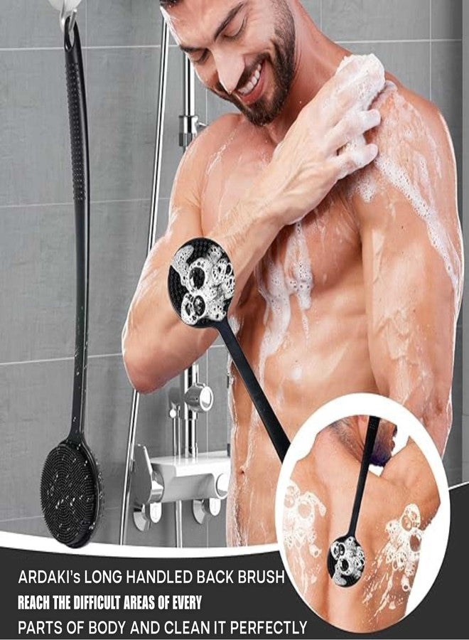 ARDAKI Silicone Body Scrubber for Bathing Back Body Scrubber for Nourishing Cleaning & Exfoliating Skin Lather Boosting Dual Side Bristles with Ergonomic No-Slip Handle, Body Exfoliator for Men Women - Image 3