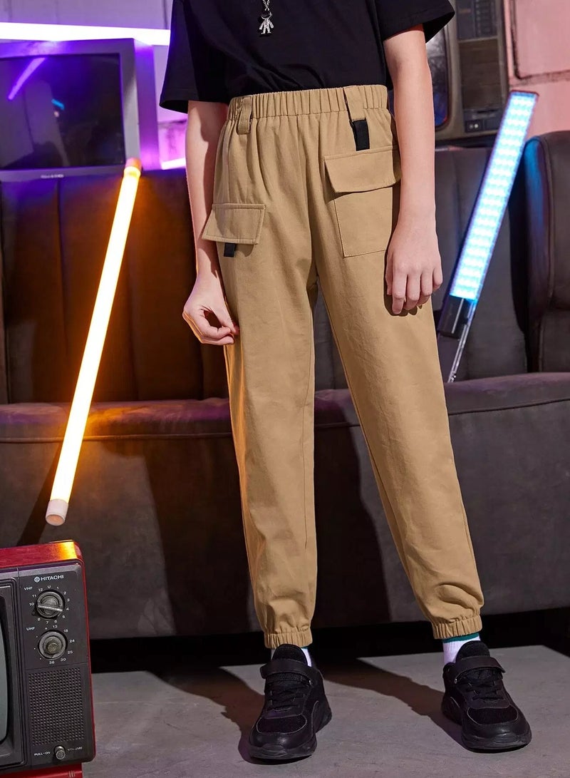 Boys Flap Pocket Elastic Waist Pants - Image 1