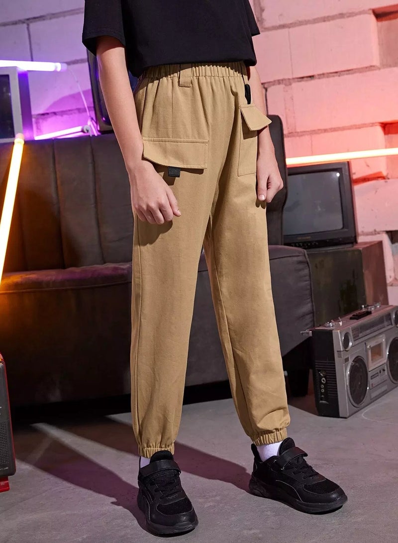 Boys Flap Pocket Elastic Waist Pants - Image 3