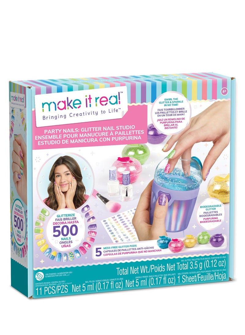 Make it Real Party Nails Glitter Nail Studio Set for Ages 8+ - Image 1