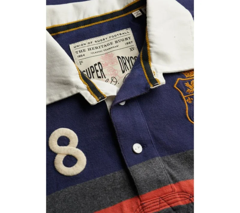 سوبر دراي Double Emblem Jersey Short Sleeve Rugby Polo Top
