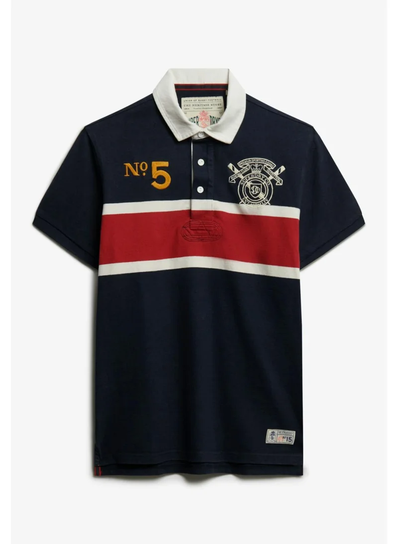 Superdry Double Emblem Jersey Short Sleeve Rugby Polo Top