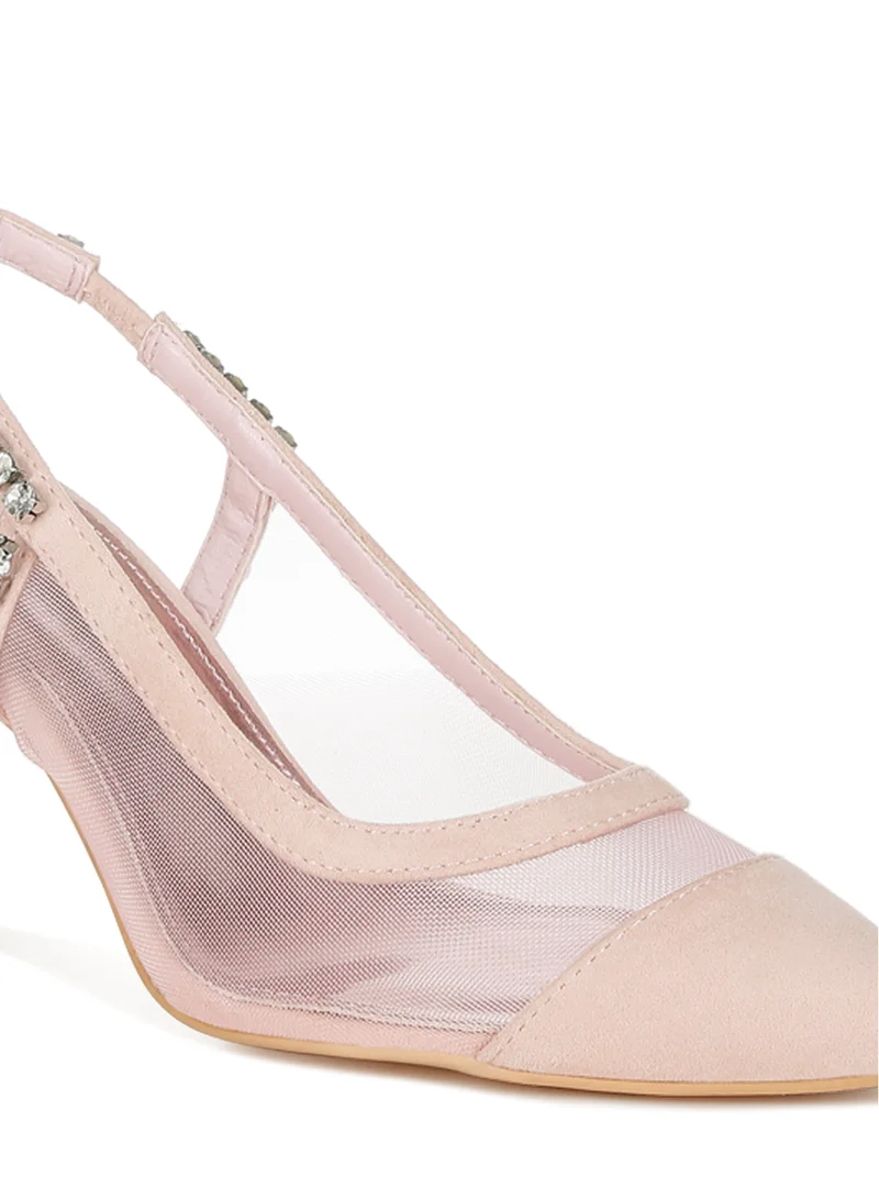 London Rag Stiletto Heel Slingback Sandals in Pink