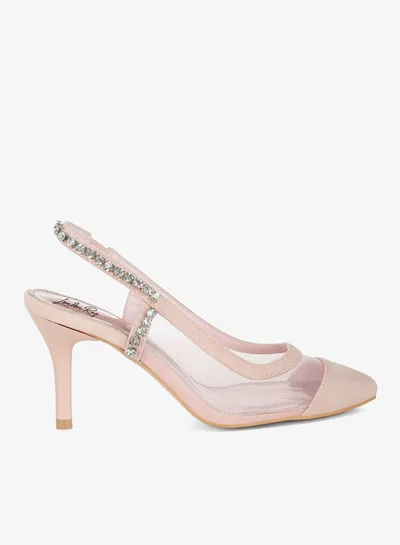 London Rag Stiletto Heel Slingback Sandals in Pink