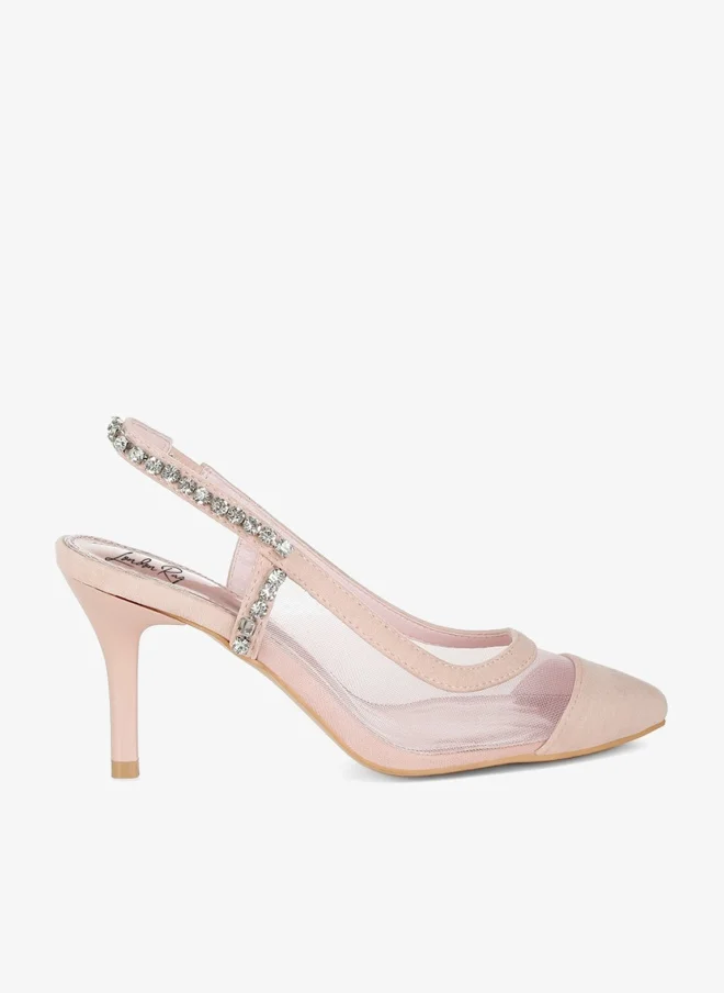 Stiletto Heel Slingback Sandals in Pink