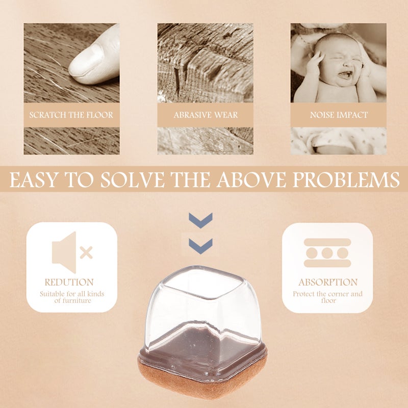 16 Pcs Furniture Covers Table Feet Covers Anti- Bottom Table Feet Pads - Image 3