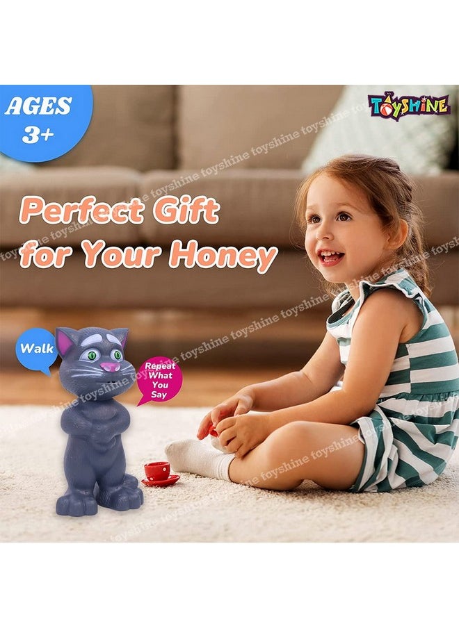 Toyshine Toyshine Mimicing Repeat What You Say Talking Cat with Stories and Songs, Touch Functions and Music, Funny Toy for Kids Birthday Girls Boys Kids Toddler 2 3 4 5 Year Old- Grey  - Image 5