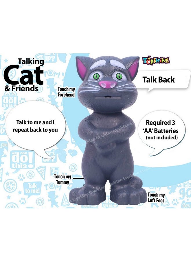 Toyshine Toyshine Mimicing Repeat What You Say Talking Cat with Stories and Songs, Touch Functions and Music, Funny Toy for Kids Birthday Girls Boys Kids Toddler 2 3 4 5 Year Old- Grey  - Image 2