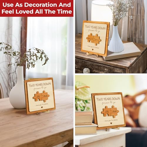 Stofinity 2 Year Anniversary Wood Gifts for Him - 2nd Anniversary Wooden Gifts for Her, Cotton 2nd Wedding Gift for Husband Wife, Two Years Marriage Dating Gift for Boyfriend - Image 5