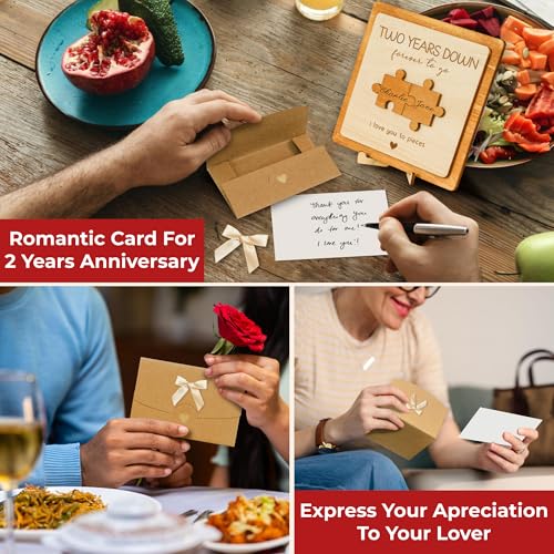 Stofinity 2 Year Anniversary Wood Gifts for Him - 2nd Anniversary Wooden Gifts for Her, Cotton 2nd Wedding Gift for Husband Wife, Two Years Marriage Dating Gift for Boyfriend - Image 4