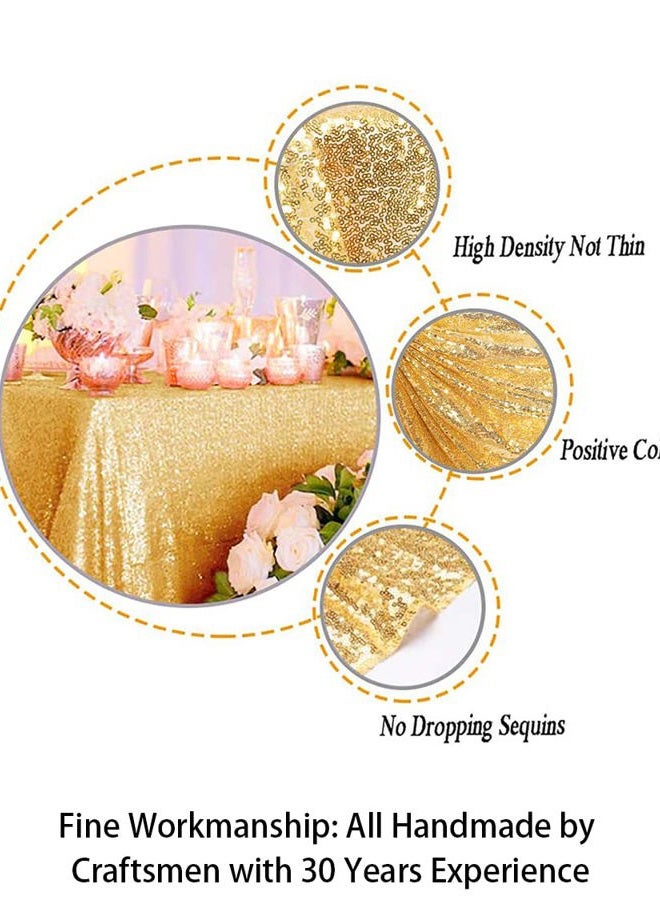 ShiDianYi (130cm x 180cm , Gold) - Gold-50inx72in Rectangular Sequin Tablecloth Popular Bridal Dress Table Cloth,Fashion Tablecloth Overlay - Image 3