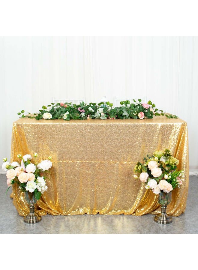 ShiDianYi (130cm x 180cm , Gold) - Gold-50inx72in Rectangular Sequin Tablecloth Popular Bridal Dress Table Cloth,Fashion Tablecloth Overlay - Image 1
