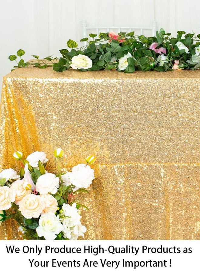 ShiDianYi (130cm x 180cm , Gold) - Gold-50inx72in Rectangular Sequin Tablecloth Popular Bridal Dress Table Cloth,Fashion Tablecloth Overlay - Image 2