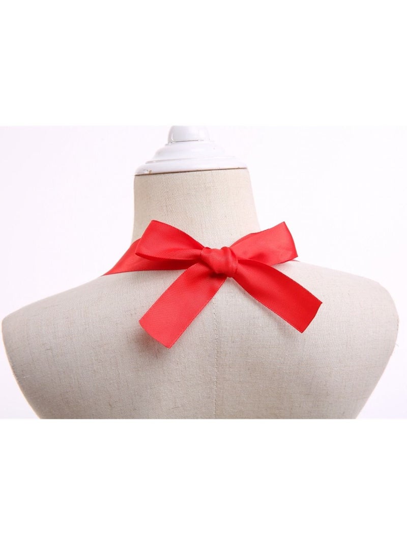 Loquat فستان أطفال بأسلوب الأميرة مئزر مع رقبة معلقة وردي - Image 3