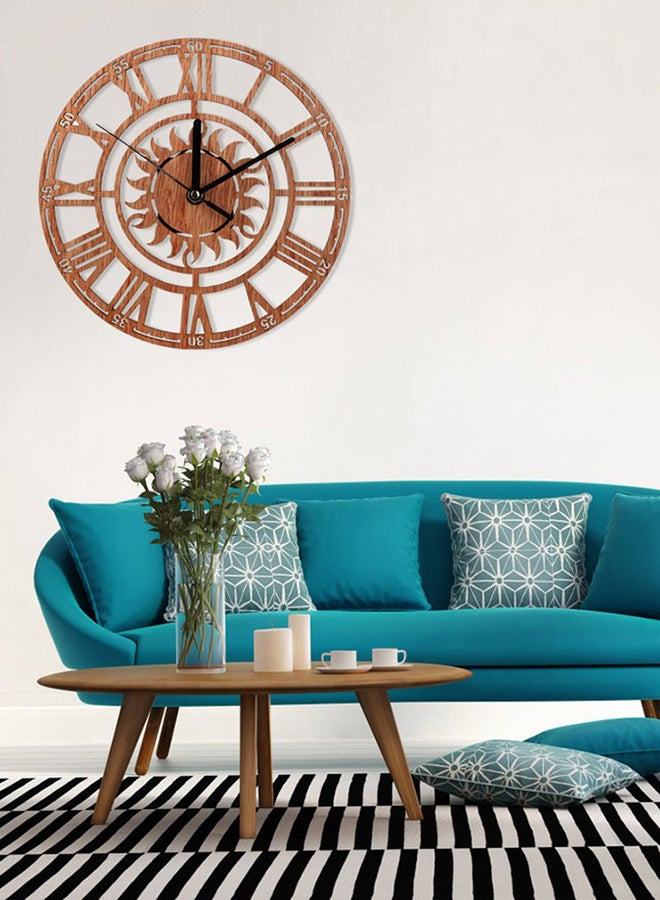 Creative Retro Wooden Wall Clock in Brown and Black Dimensions 27 by 25.5 by 4.5 Centimeters - Image 5
