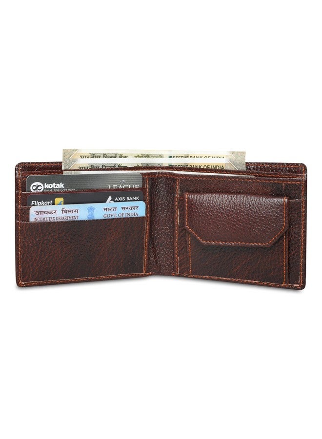 Stylbase Vegan Leather Wallet for Men 2 Currency Compartments 3 Card Slots 2 Secret Compartments and 1 Coin Pocket Handcrafted Purse Gift for Mens (Brown) - Image 2