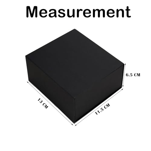 Aakriti Mini Magnetic Gift Box 5x4.5x2.5 Inches – Luxury Small Box for Jewelry, Chocolates, Mini Perfume – Bridesmaid Proposal, Wedding, Birthday Gift Packaging (Black | Pack of 1) - Image 2